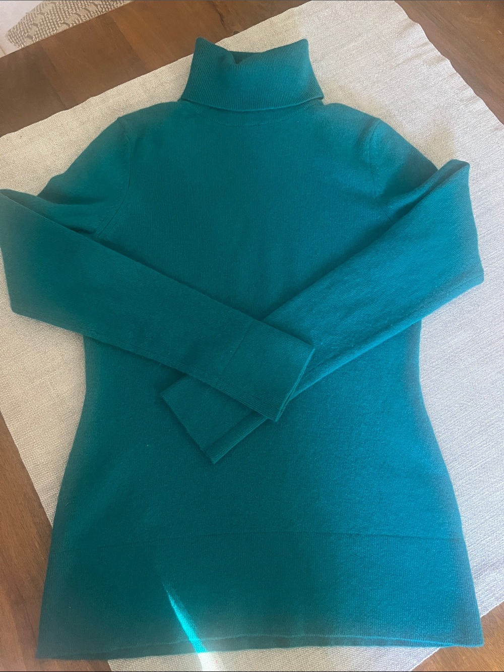 Sutton Cashmere Teal Turtleneck Sweater